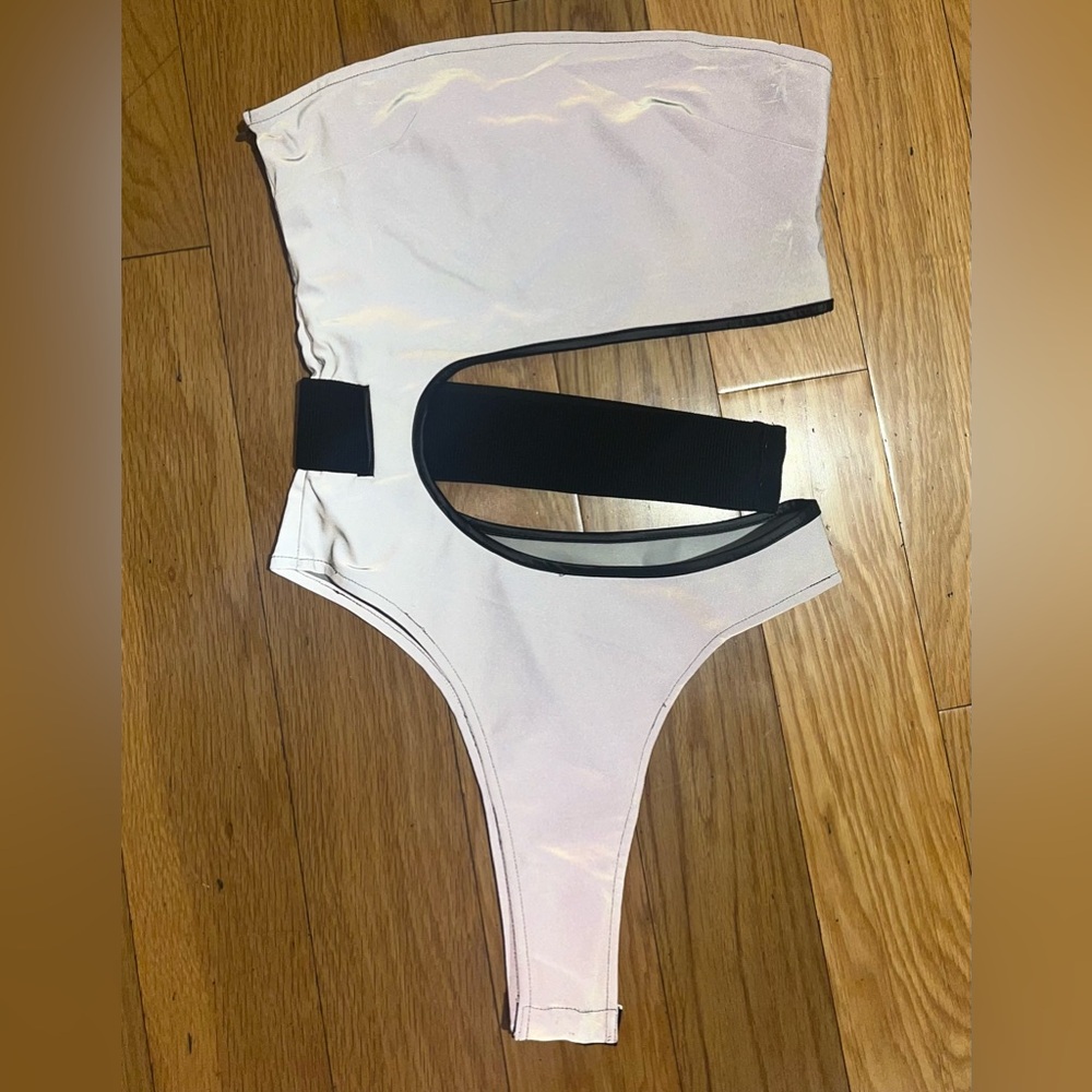 I AM GIA Nasha Bodysuit in Silver Reflective